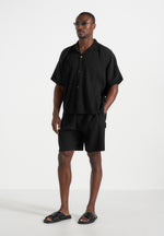 Justin - Pleated Boxy Shirt - Black