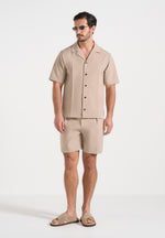 Marin - Tailored Pleated Shorts - Taupe