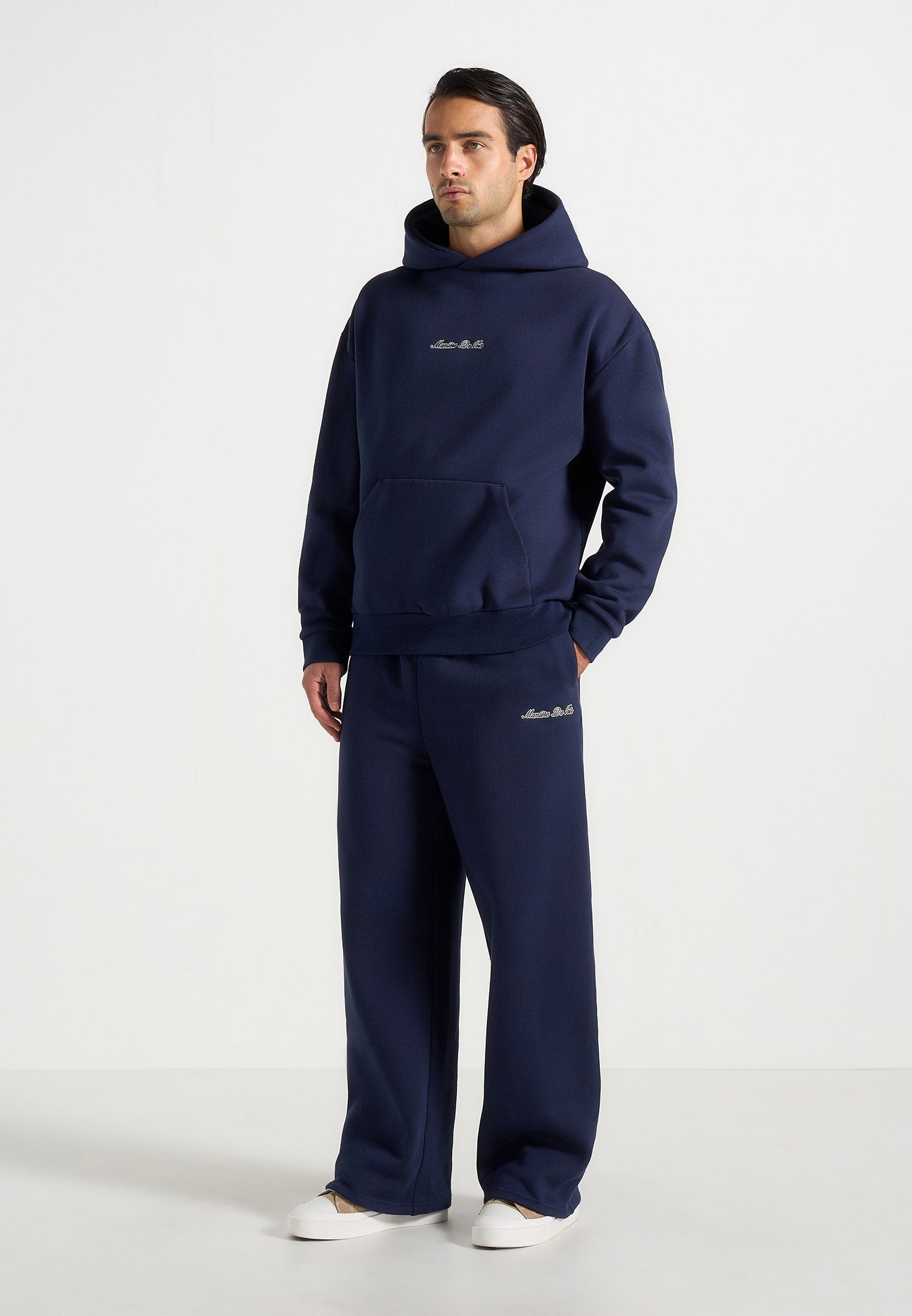 JS003 - Unisex Signature Wide Leg Joggers - Navy