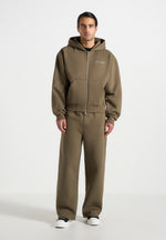 JS002 - Unisex Signature Relaxed Fit Zip Hoodie - Olive