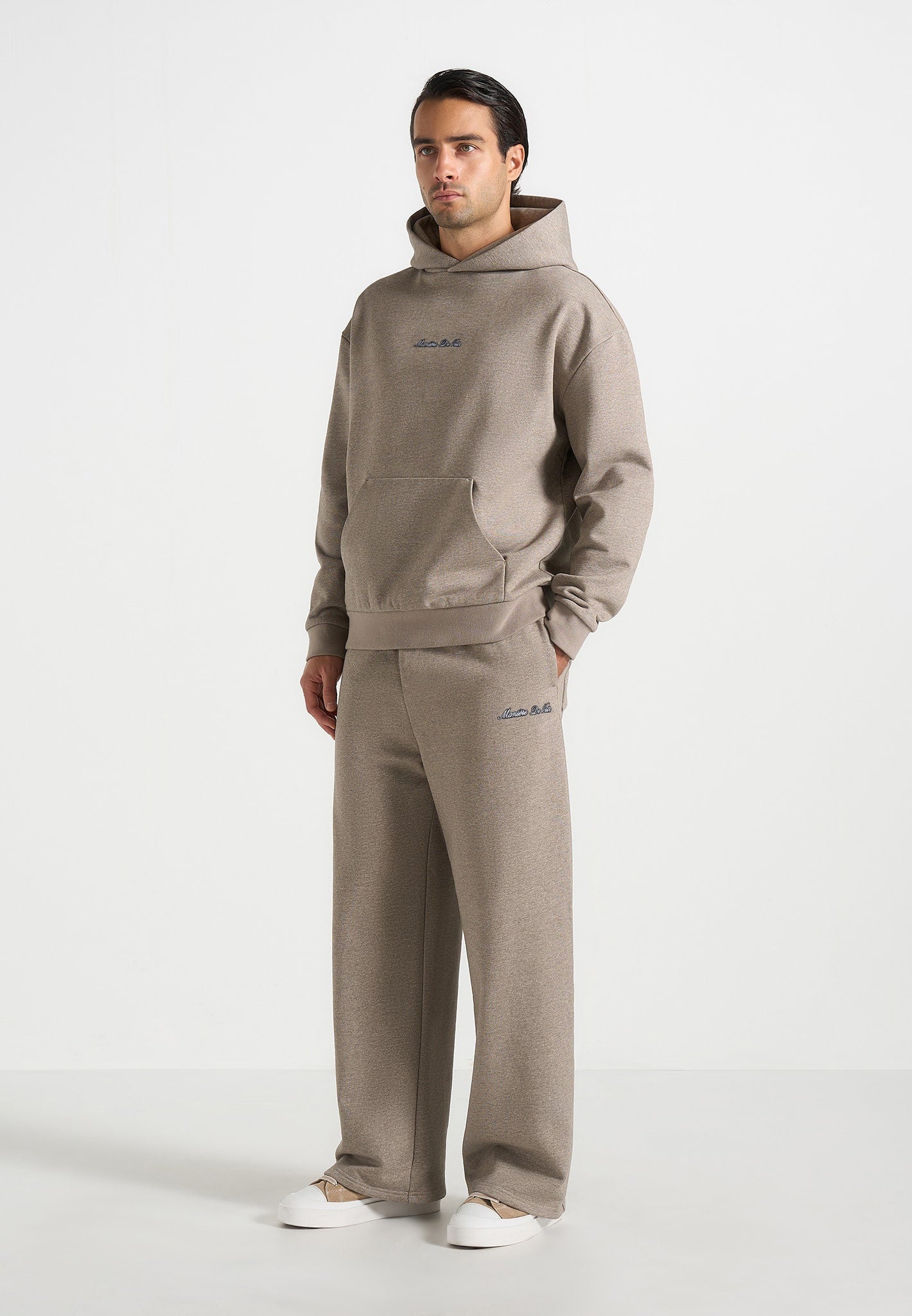 JS003 - Unisex Signature Wide Leg Joggers - Taupe