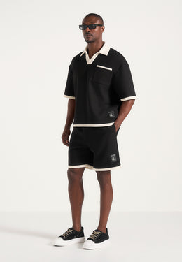 Reuben - Crochet Detail Shorts - Black