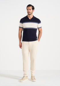 Enzo - Colour Block Polo Top - Navy