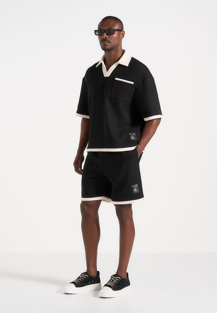 Reuben - Crochet Detail Shorts - Black