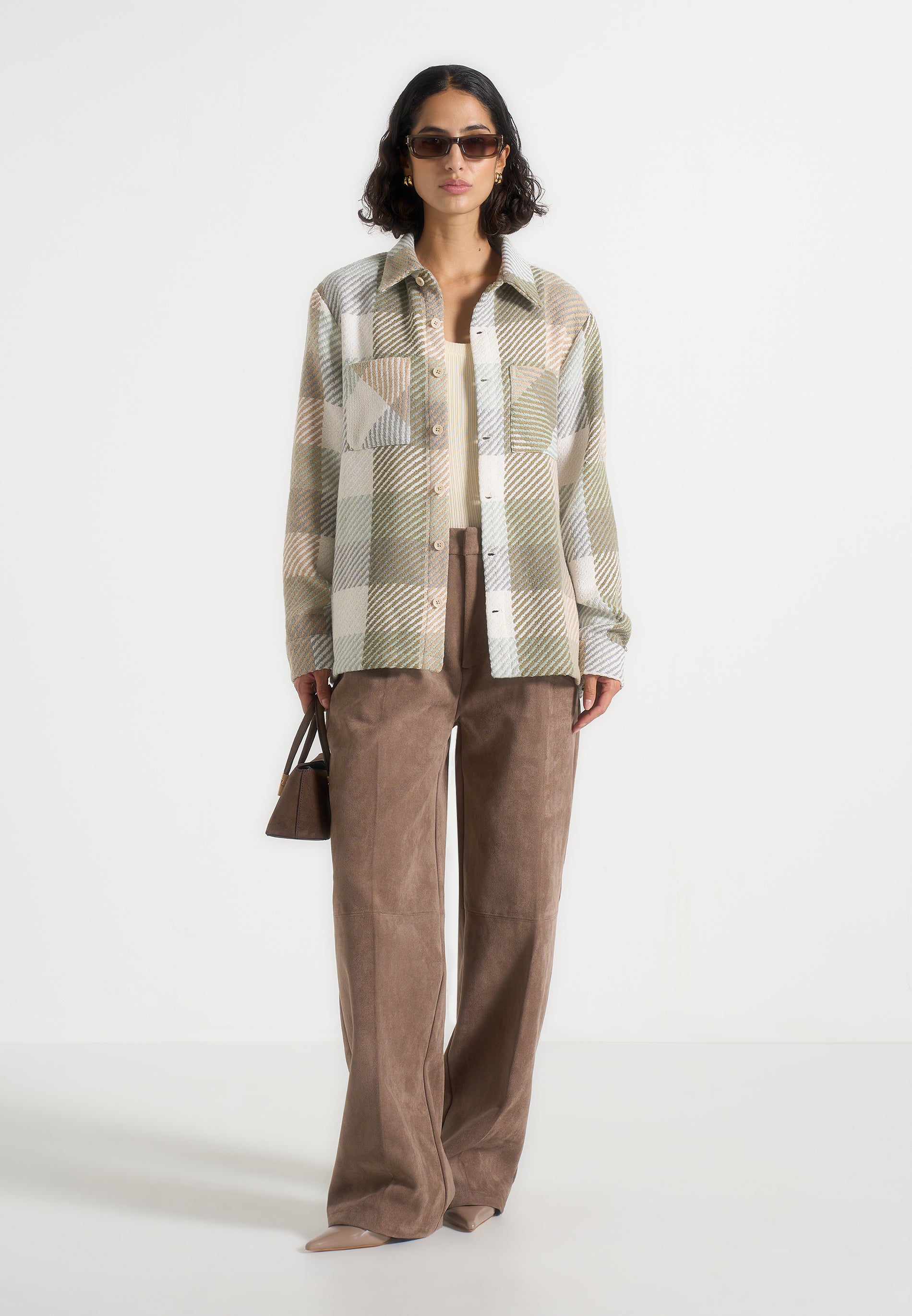 Rune - Unisex Check Overshirt - Sage 