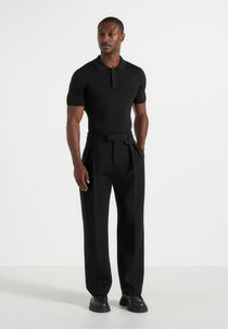 Pierre - Twin Pleat Tailored Trousers - Black