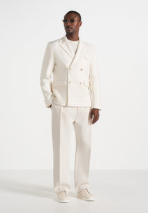 Didier - Double Breasted Tailored Suit Blazer - Off White