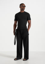 Jonas - Pleated Wide Leg Trousers - Black