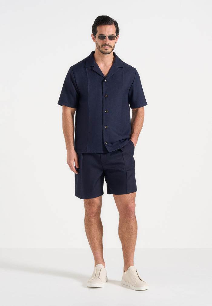 Felix - Tailored Shirt With Crease - Navy
