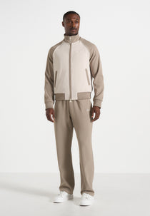 Signature Piped Track Jacket - Taupe/Beige