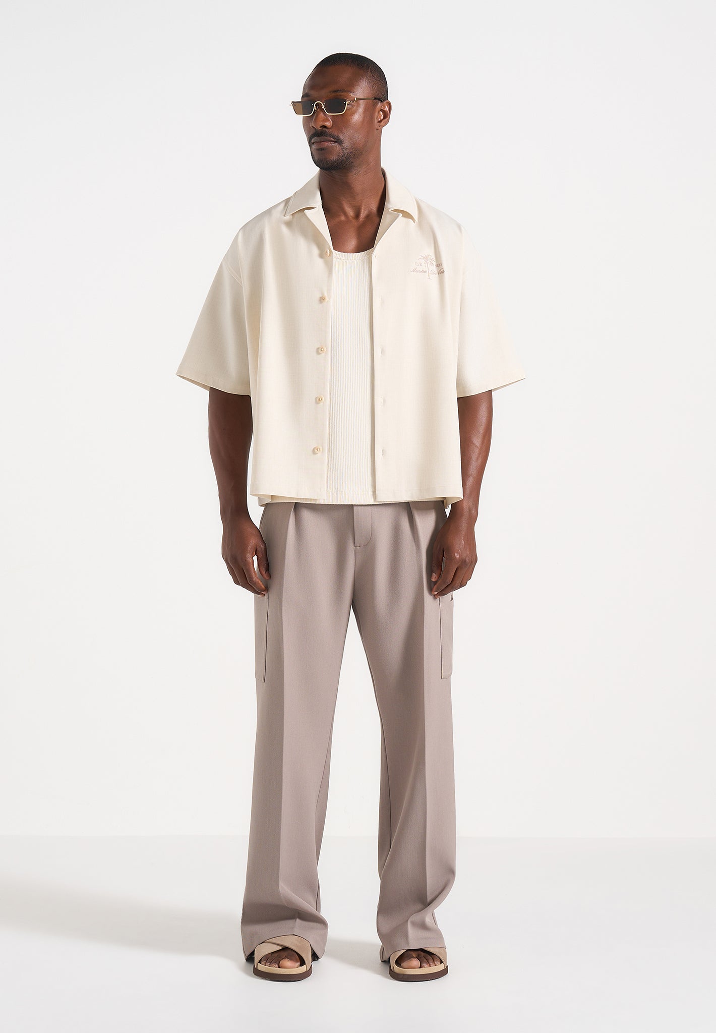 Alexis - Unisex Cote d'Azur Boxy Shirt - Cream
