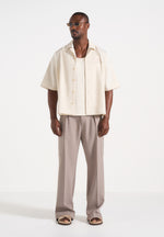 Alexis - Unisex Cote d'Azur Boxy Shirt - Cream