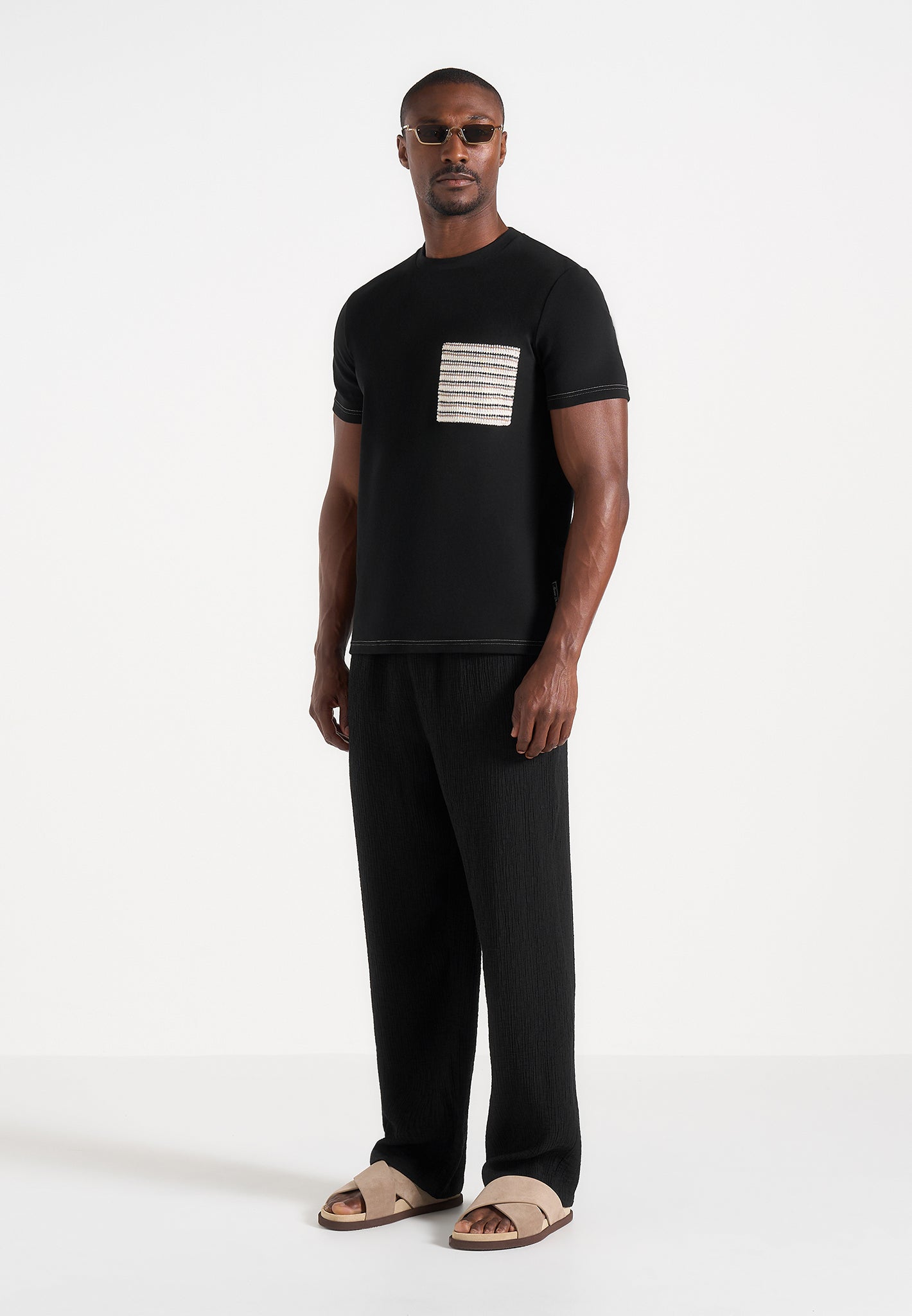 Joris - Whipstitch Pocket Detail T-Shirt - Black 