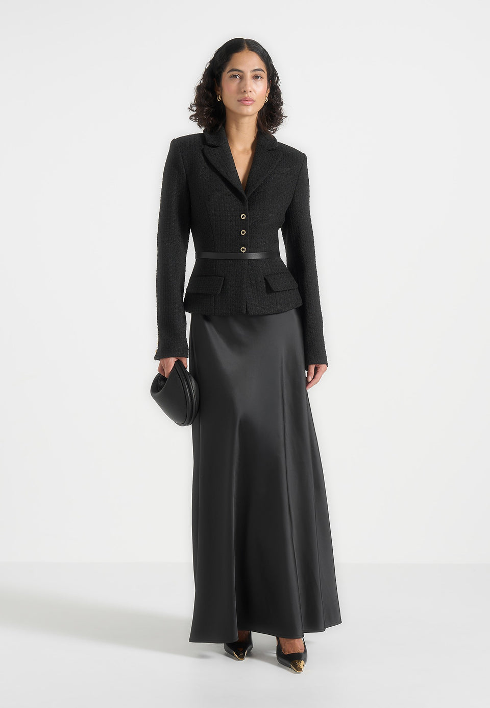 grace-boucle-and-satin-belted-blazer-maxi-dress-black