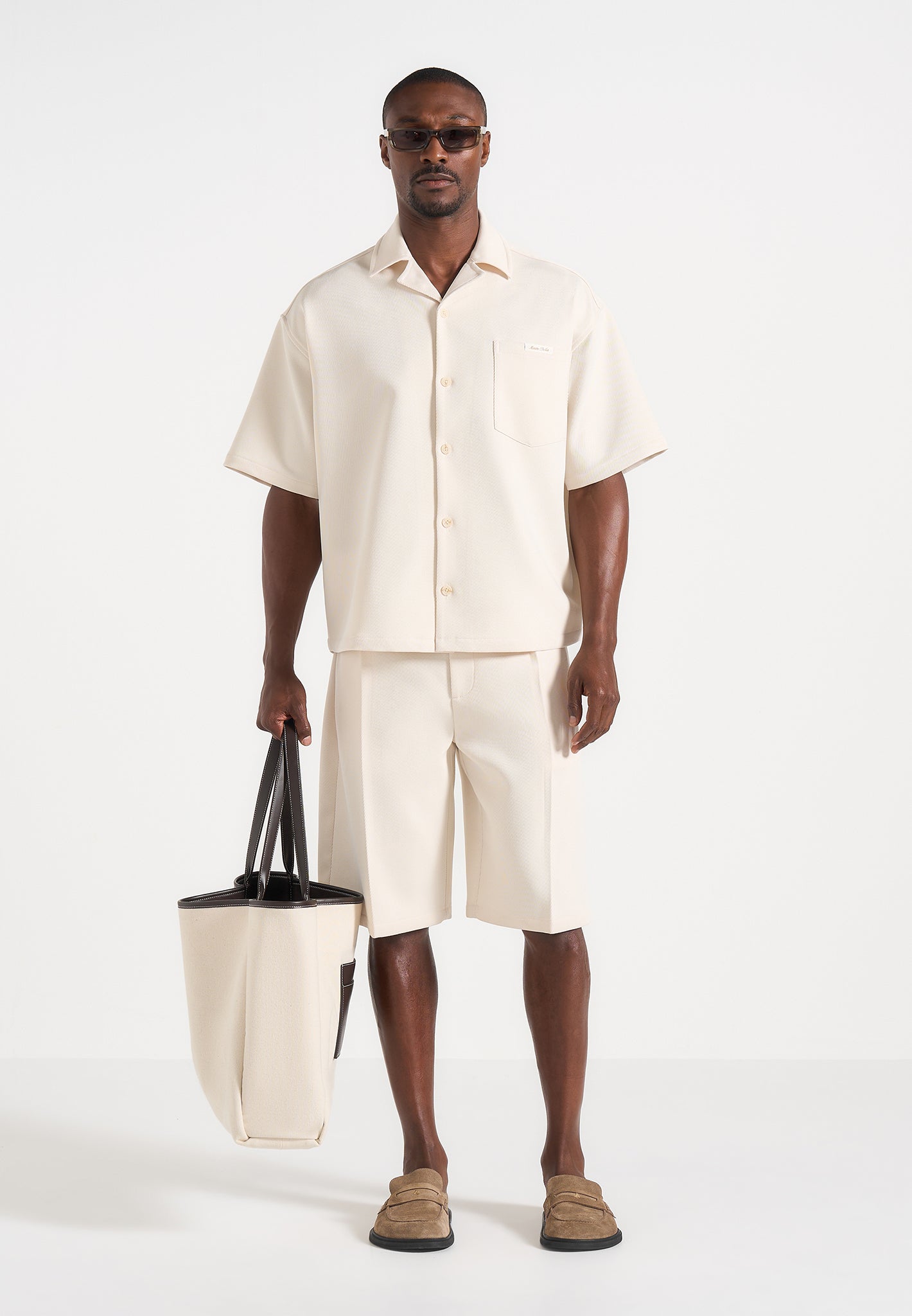 Brook - Unisex Signature Twill Boxy Shirt - Cream