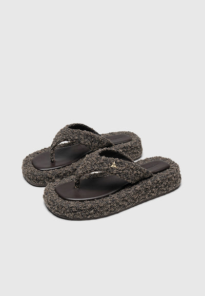 Rosalie - Boucle Flatform Sandals - Brown