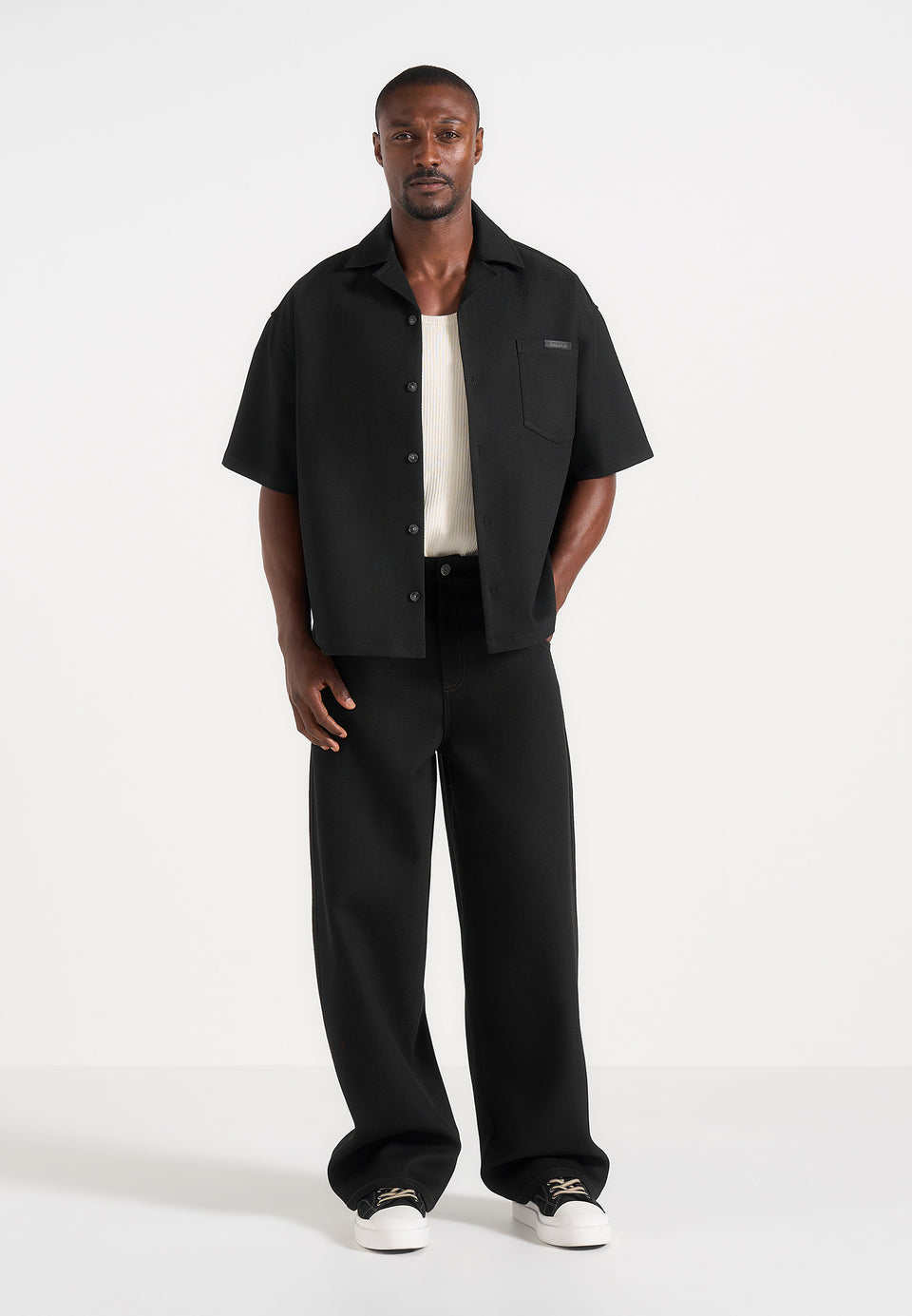 brook-unisex-signature-twill-boxy-shirt-black