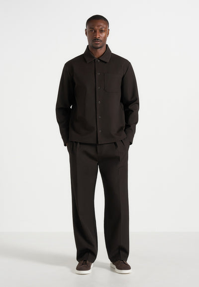 Valentin - Tailored Overshirt - Dark Brown