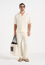 Harley - Unisex Textured Revere Shirt - Cream