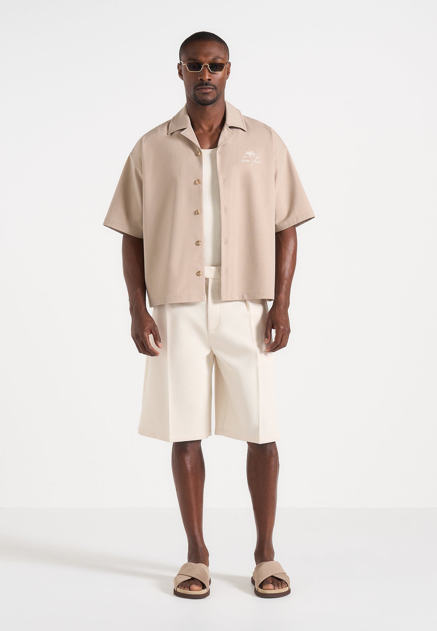 Alexis - Unisex Cote d'Azur Boxy Shirt - Beige