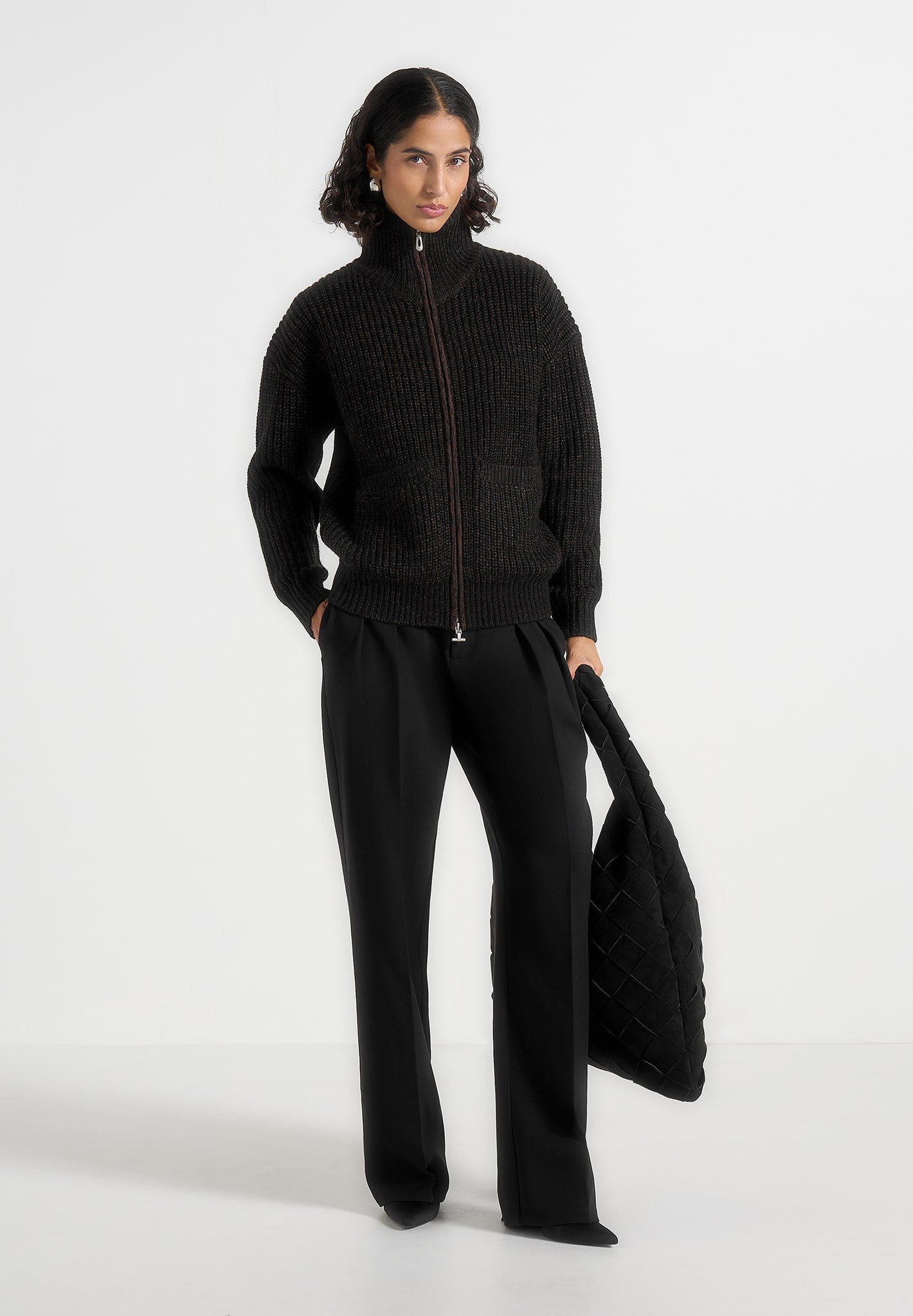 jamie-unisex-speckled-zip-through-jacket-black