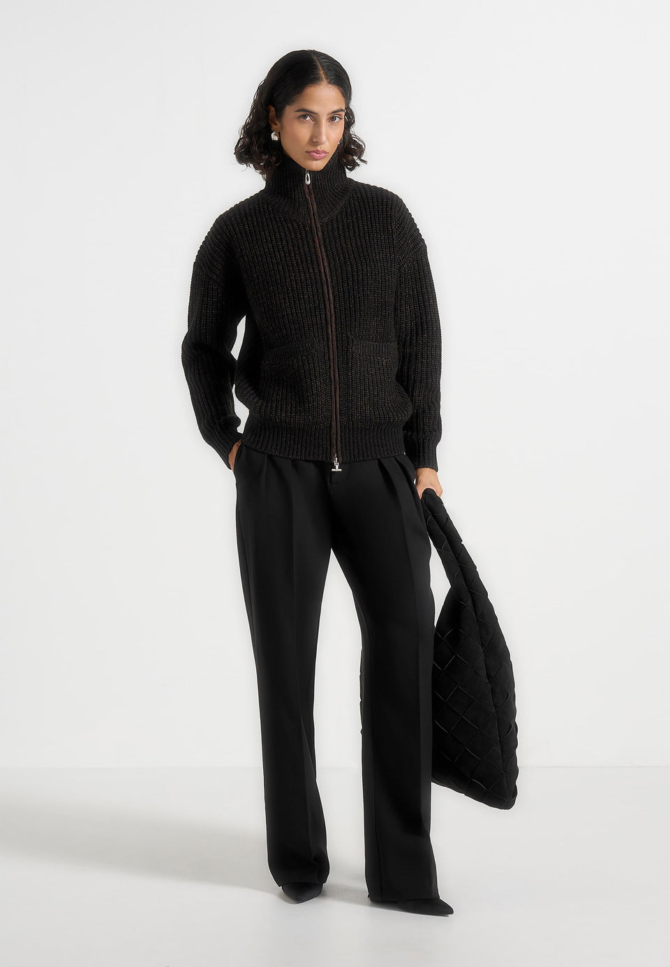 jamie-unisex-speckled-zip-through-jacket-black