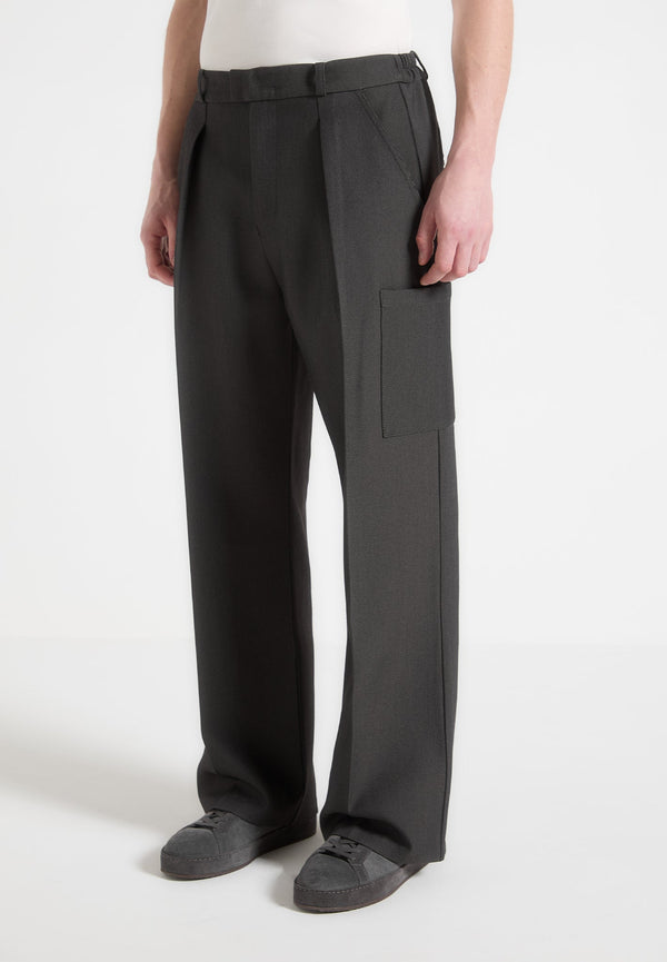 Luca - Relaxed Fit Pleated Pocket Trousers - Grey