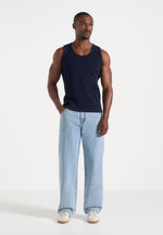 VS001 - Ribbed Cotton Vest - Navy