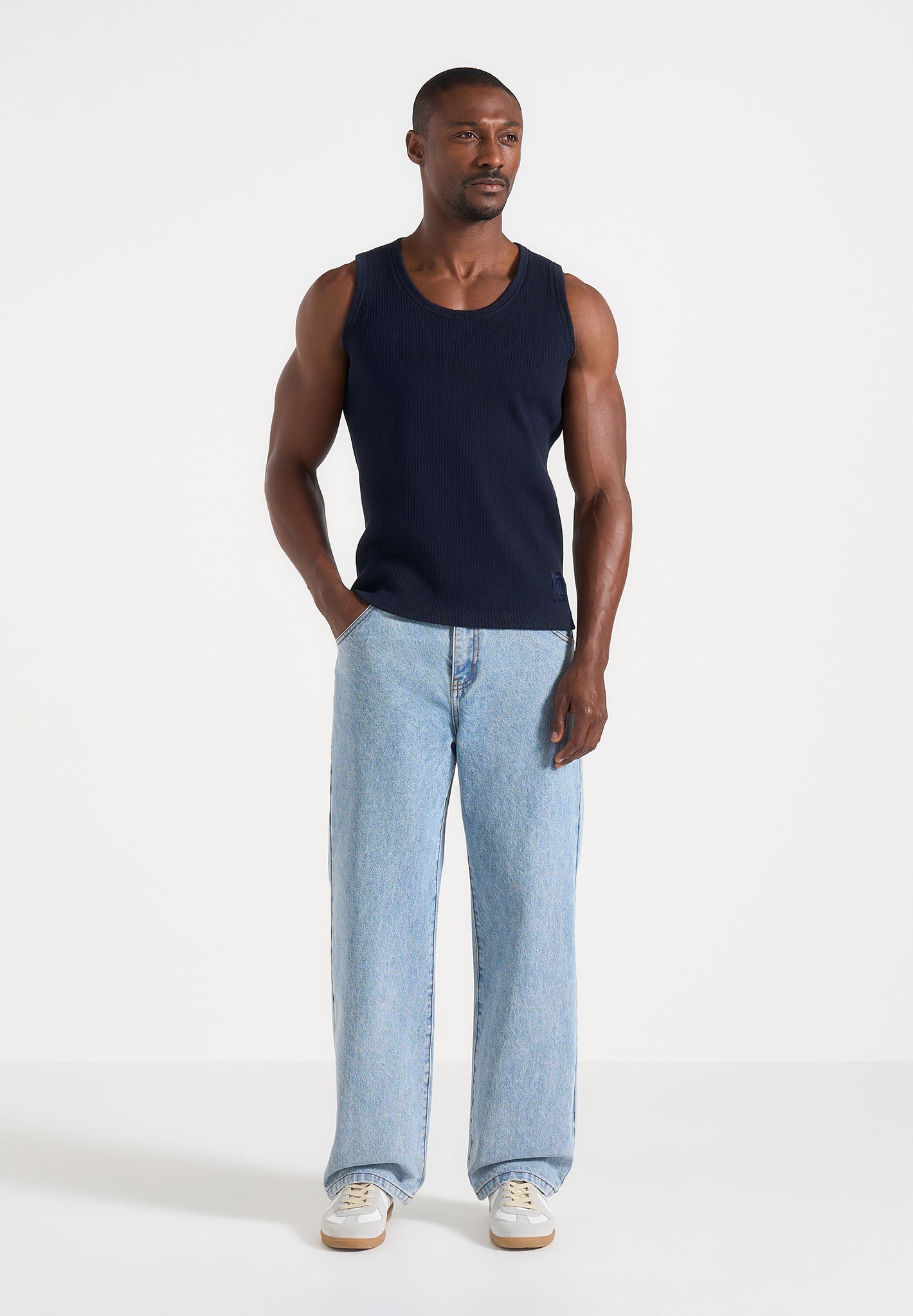 vs001-ribbed-cotton-vest-navy