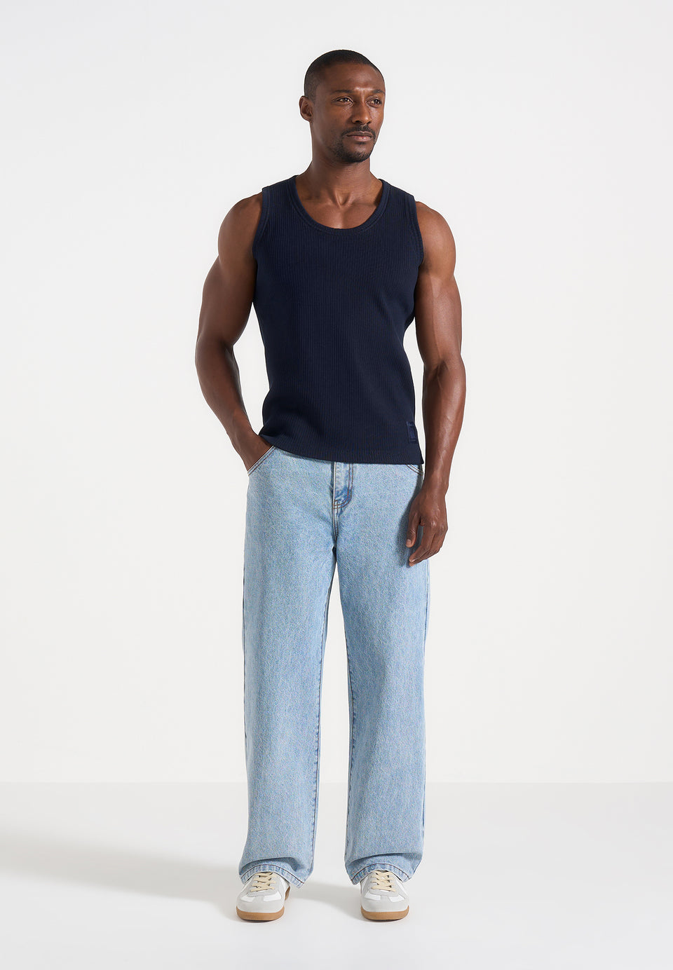 vs001-ribbed-cotton-vest-navy