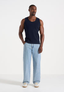 VS001 - Ribbed Cotton Vest - Navy