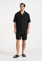 Harley - Unisex Textured Revere Shirt - Black