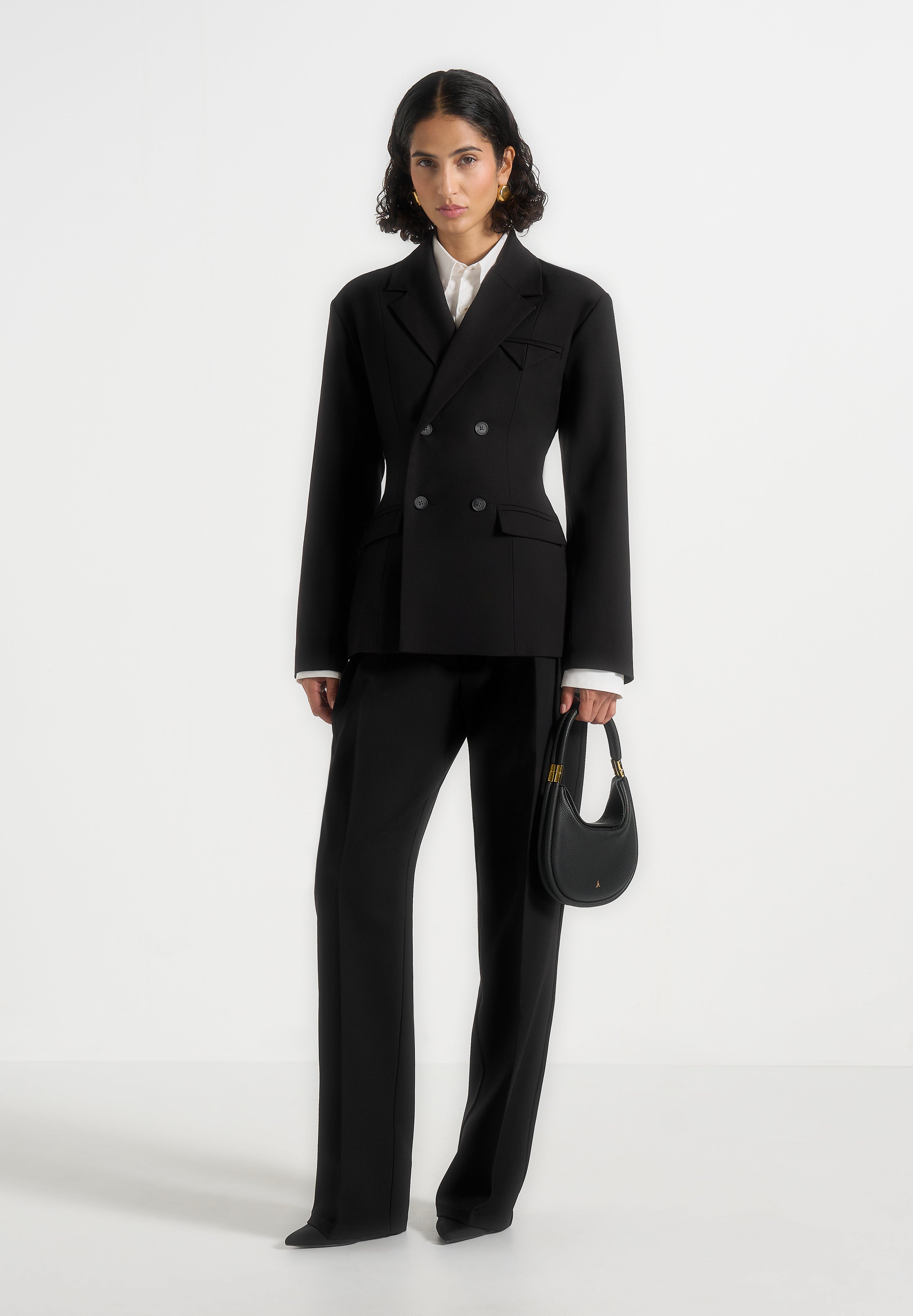 Maia - Double Breasted Blazer - Black