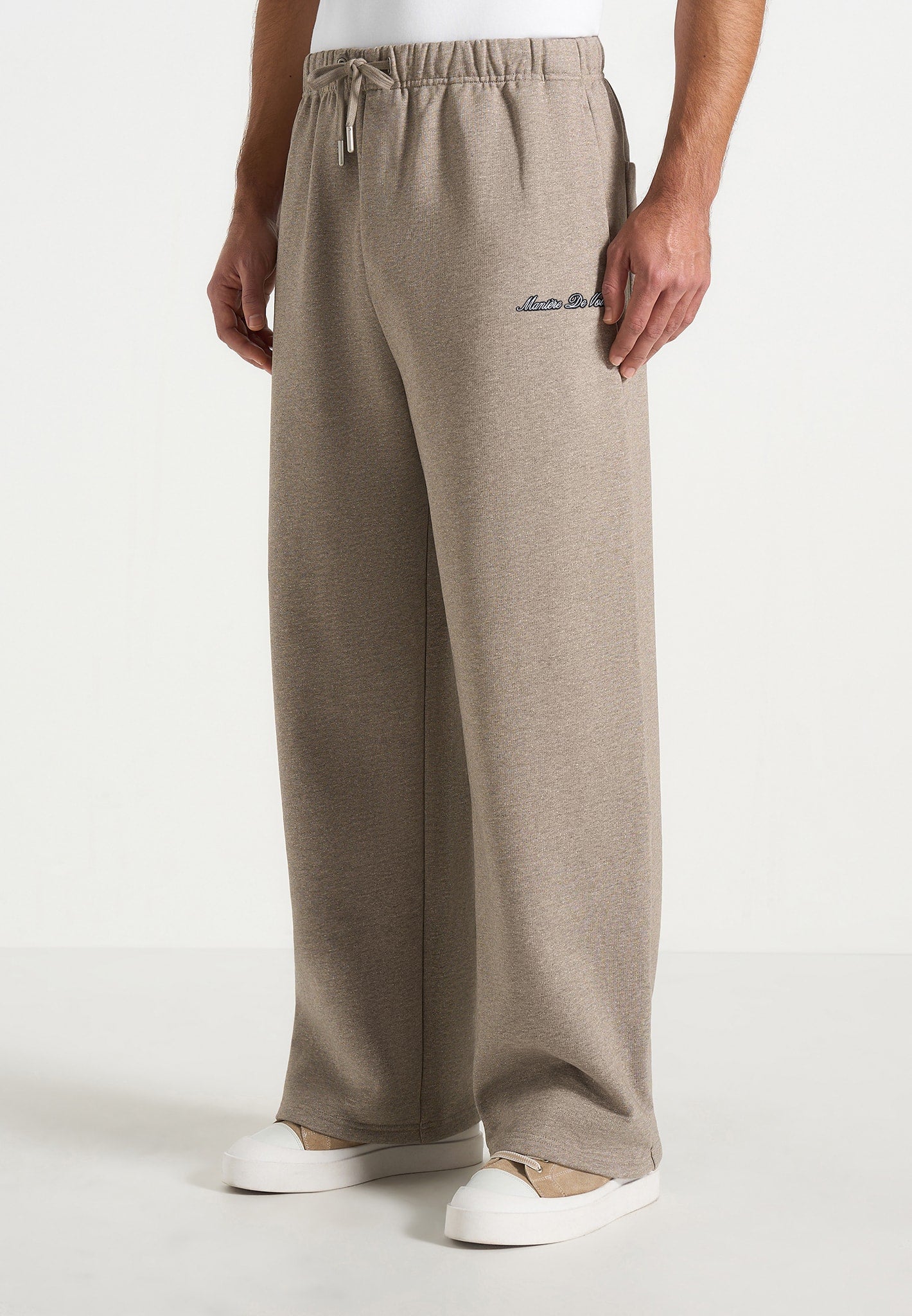 JS003 - Unisex Signature Wide Leg Joggers - Taupe