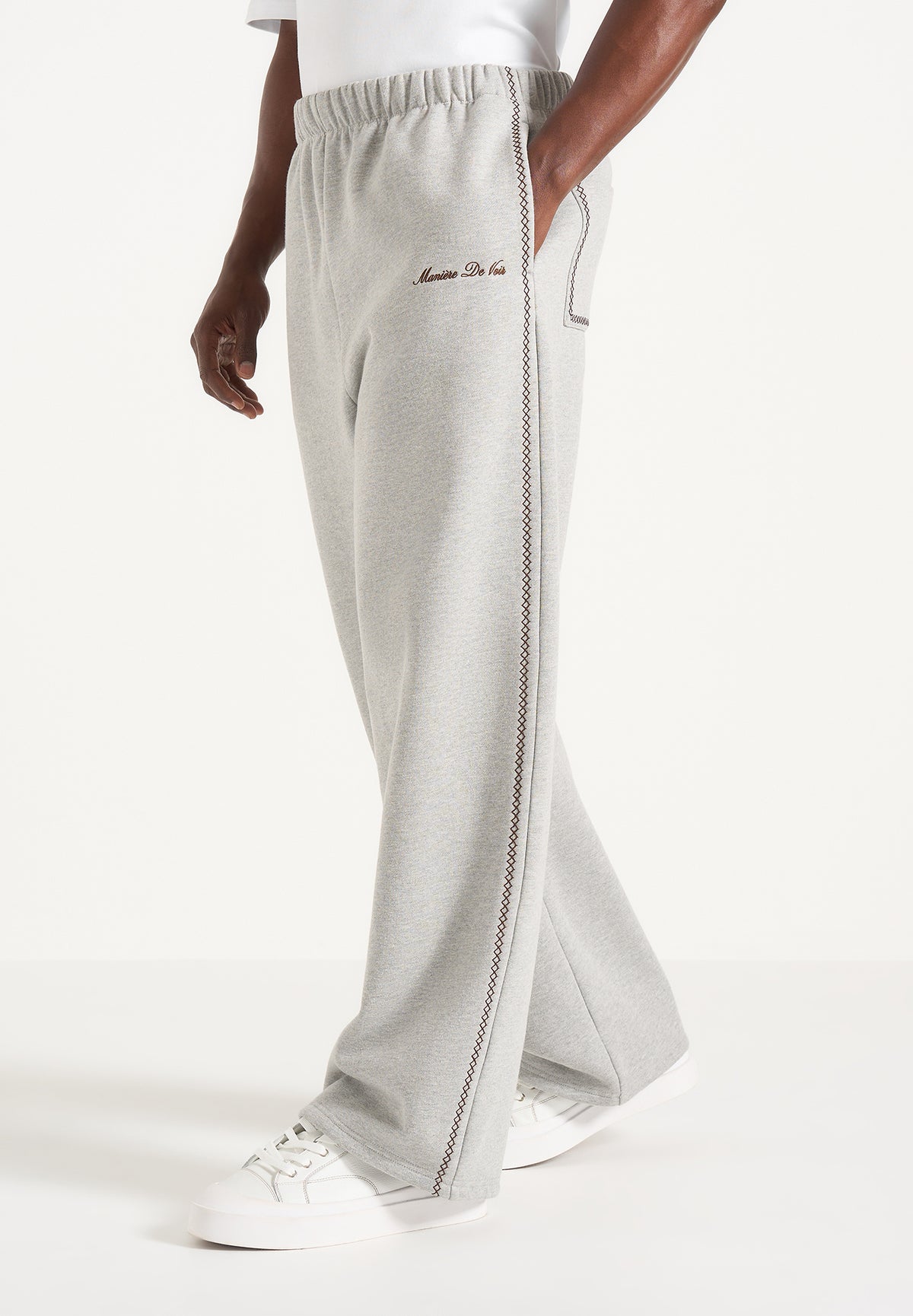 Morgan - Unisex Whipstitch Regular Joggers - Light Grey