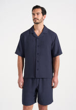 Harley - Unisex Textured Revere Shirt - Navy