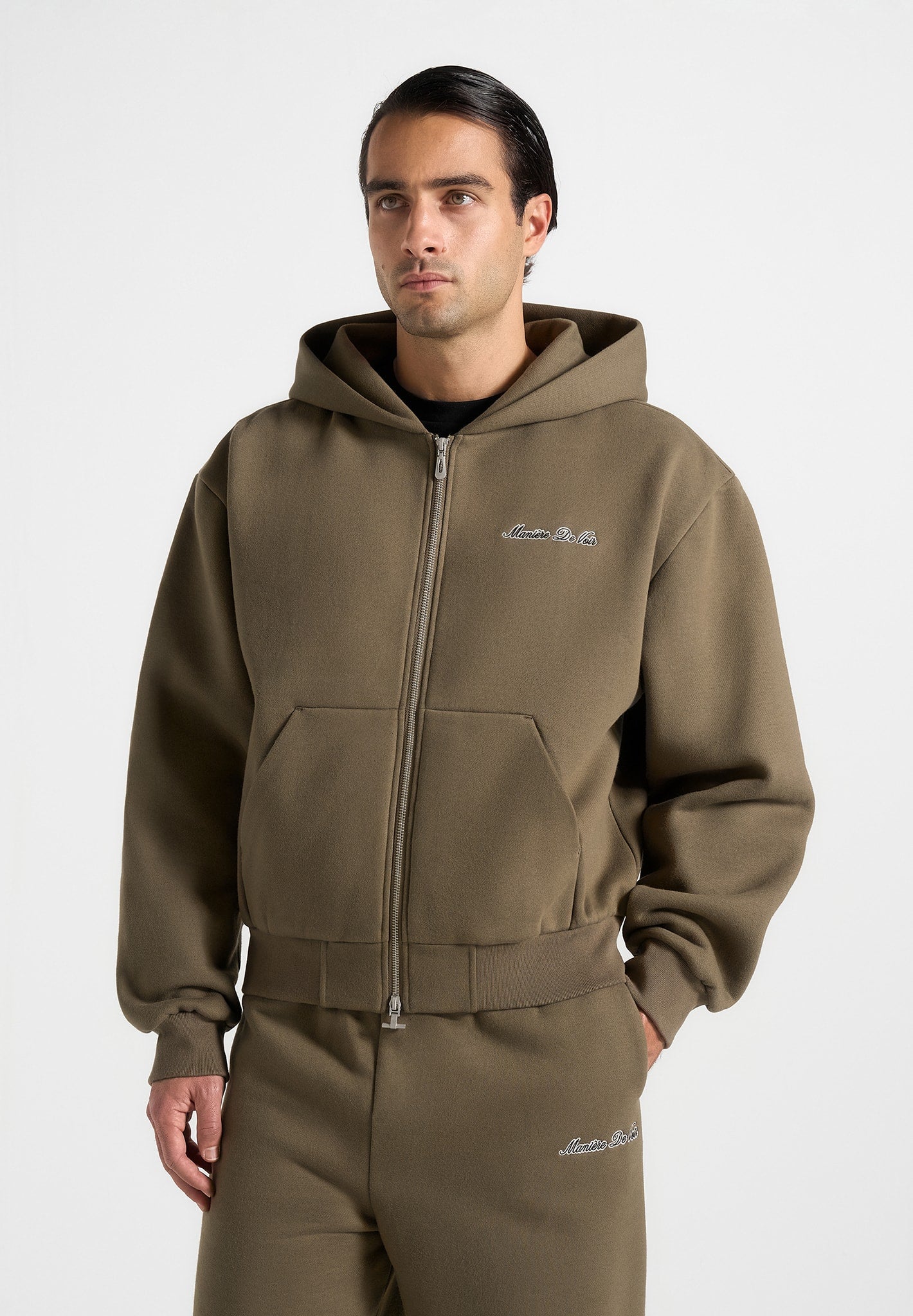 JS002 - Unisex Signature Relaxed Fit Zip Hoodie - Olive