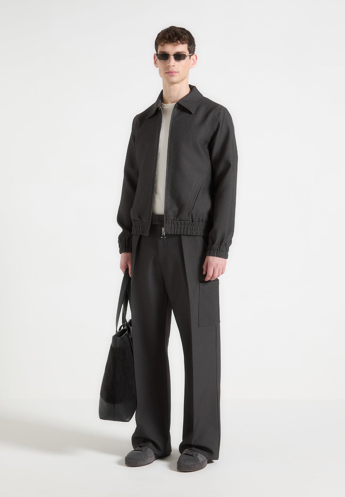 Luca - Relaxed Fit Pleated Pocket Trousers - Grey