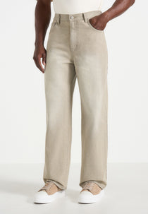 DN002 - Relaxed Fit Denim Jeans - Beige