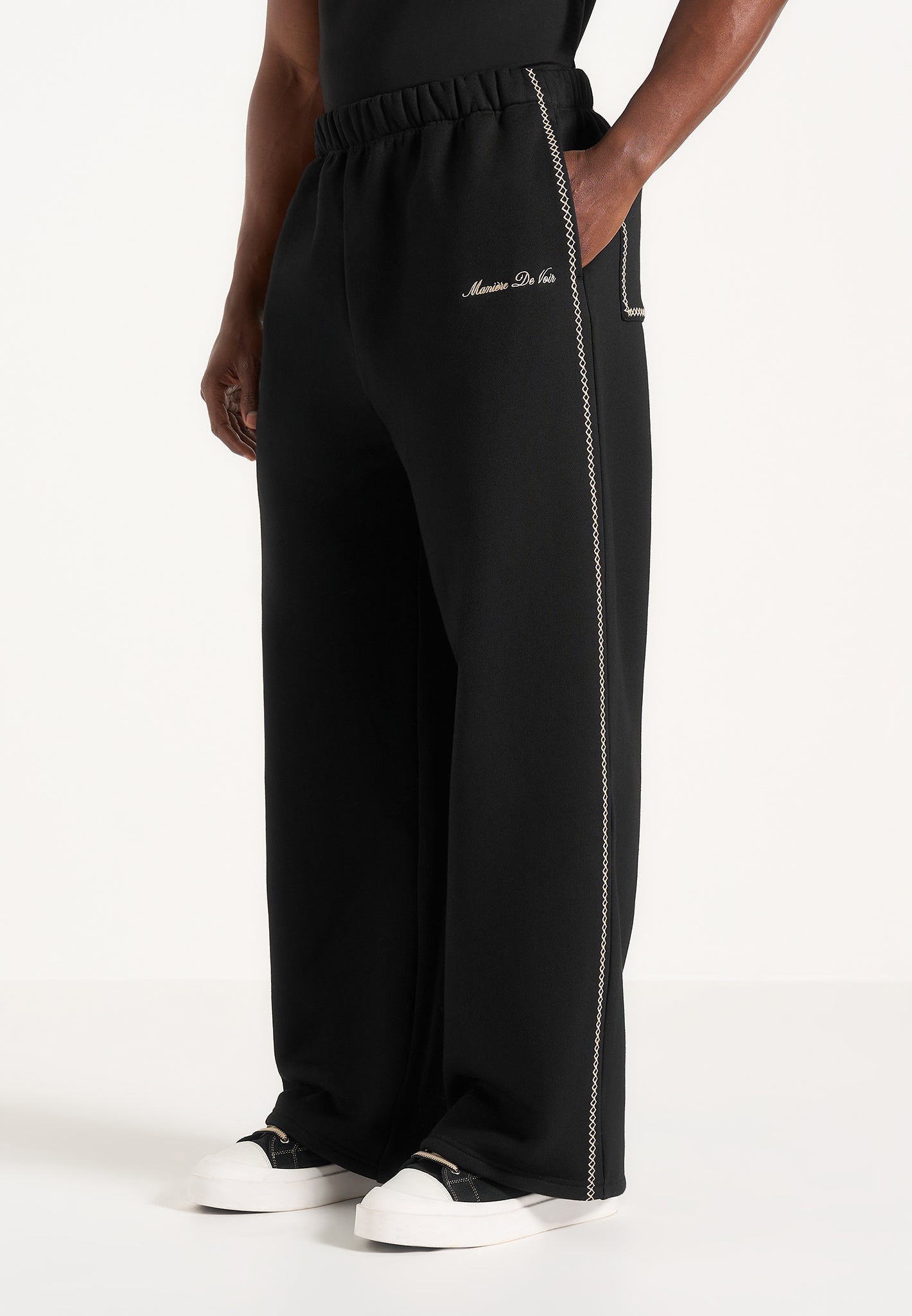 morgan-unisex-whipstitch-regular-joggers-black