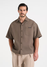 Brook - Unisex Signature Twill Boxy Shirt - Olive