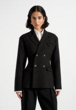 Maia - Double Breasted Blazer - Black