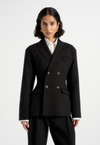 Maia - Double Breasted Blazer - Black