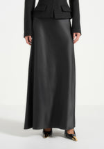 Grace - Boucle And Satin Belted Blazer Maxi Dress - Black