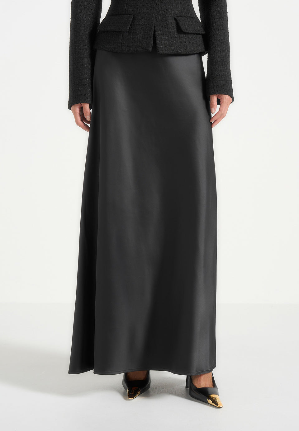 grace-boucle-and-satin-belted-blazer-maxi-dress-black