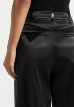 Lorette - Satin Double Pleat Shorts - Black