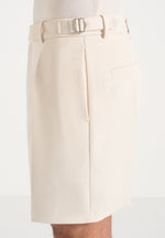 Marin - Tailored Pleated Shorts - Cream