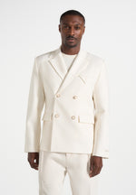 Didier - Double Breasted Tailored Suit Blazer - Off White