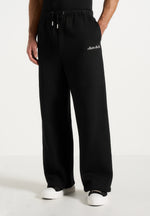 JS003 - Unisex Signature Wide Leg Joggers - Black
