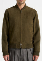 Arsène - Suede Bomber Jacket - Olive